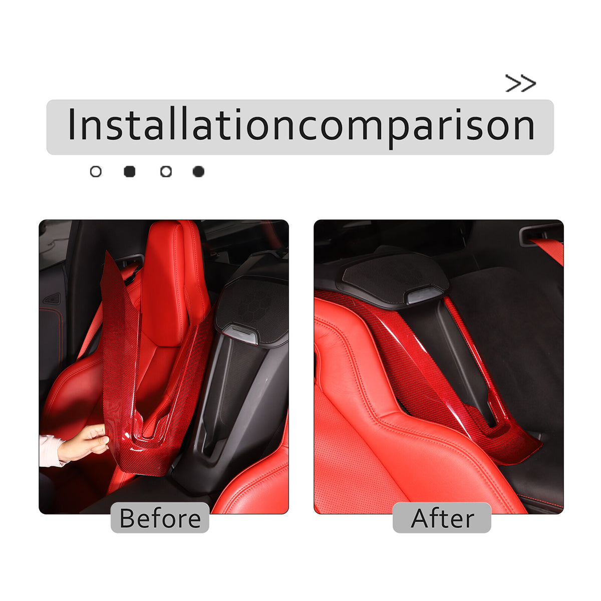 Red Real Carbon Fiber Waterfall Console Wireless Charger Trim For Corvette C8 US 14
