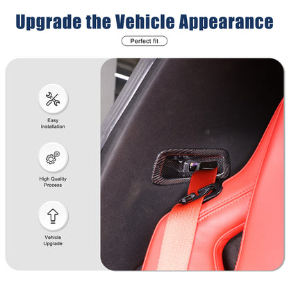 Real Carbon Fiber Seat Safety Belt Button Cover Trim For Corvette C8 20-26 US 15