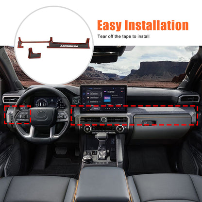Orange ABS Center Console Strip Trim Cover For Toyota Tacoma 2024+ US 5