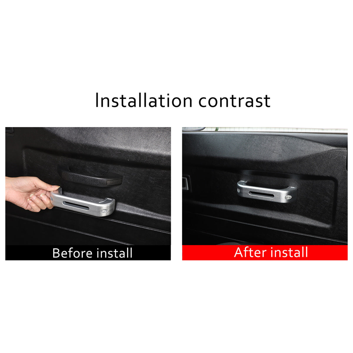 Silver Hollow Inner Door Handle Grab Handle Trim For Land Rover Defender 2004-18 15