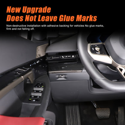 Carbon Fiber Console Dashboard Panel Trim Cover For BMW 5 Series G60 i5 24+ US 6