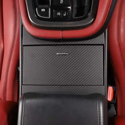 Matt Real Carbon fiber Water Cup Holder Panel Cover Trim For Jaguar F-TYPE 2013+ 8
