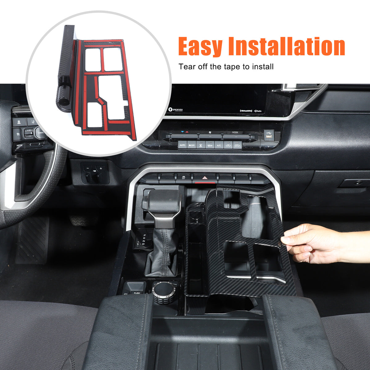 Carbon Center Console Gear Shift Panel Storage Box For Toyota Tundra/Sequoia 22+ 6