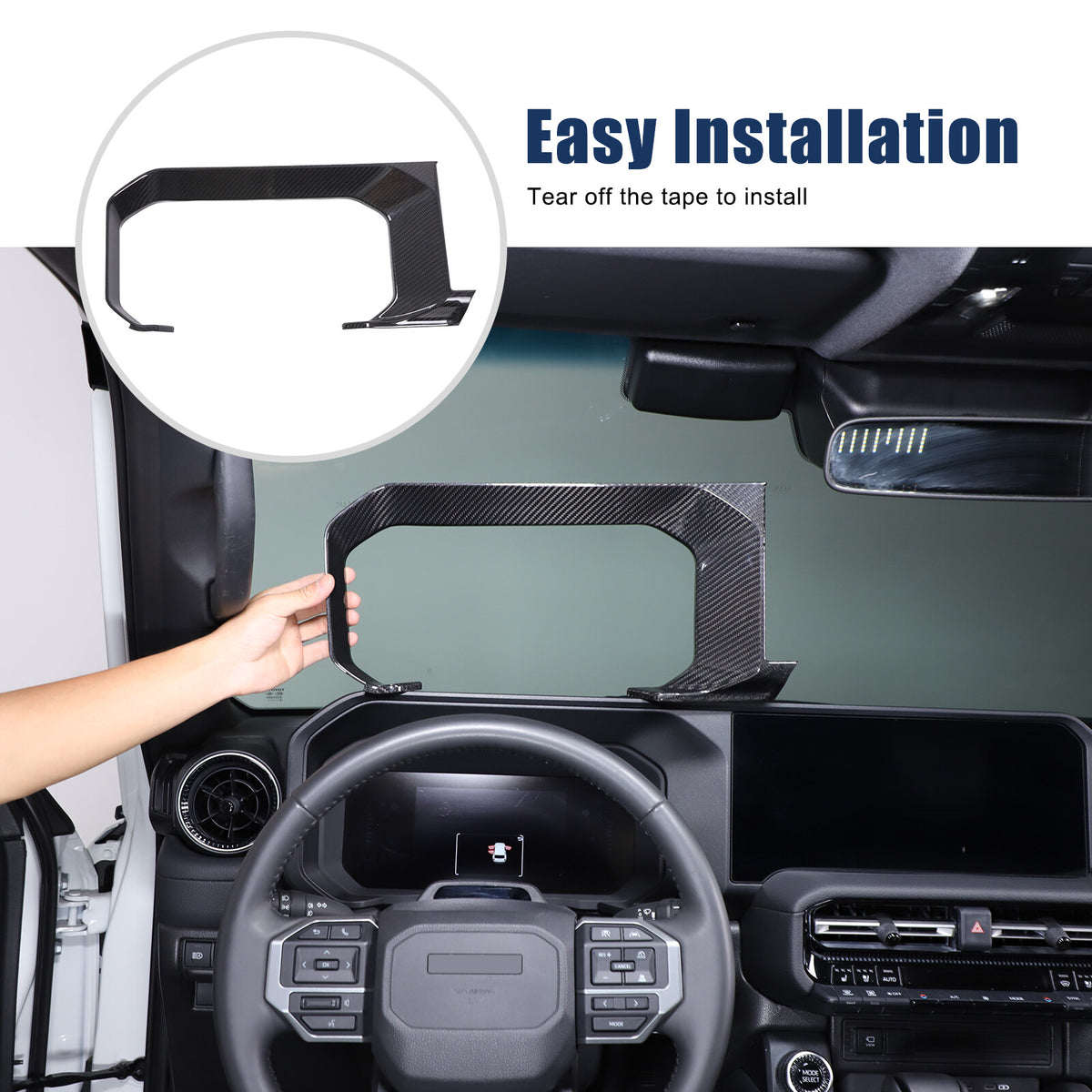 Real Carbon Fiber Dashboard Instrument Trim For Land Cruiser Prado LC250 24+ 6