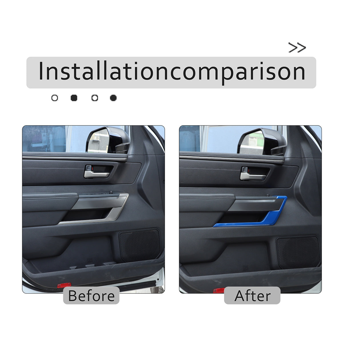 Blue ABS Interior Door Panel Strip Trim Cover For Toyota Tundra/Sequoia 2022-26 13