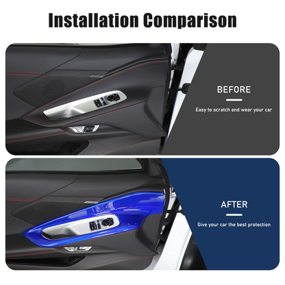 Blue Real Carbon Fiber Full Interior Set Decor Trim Kit for Corvette C8 20-25 - Variants 26-30 17