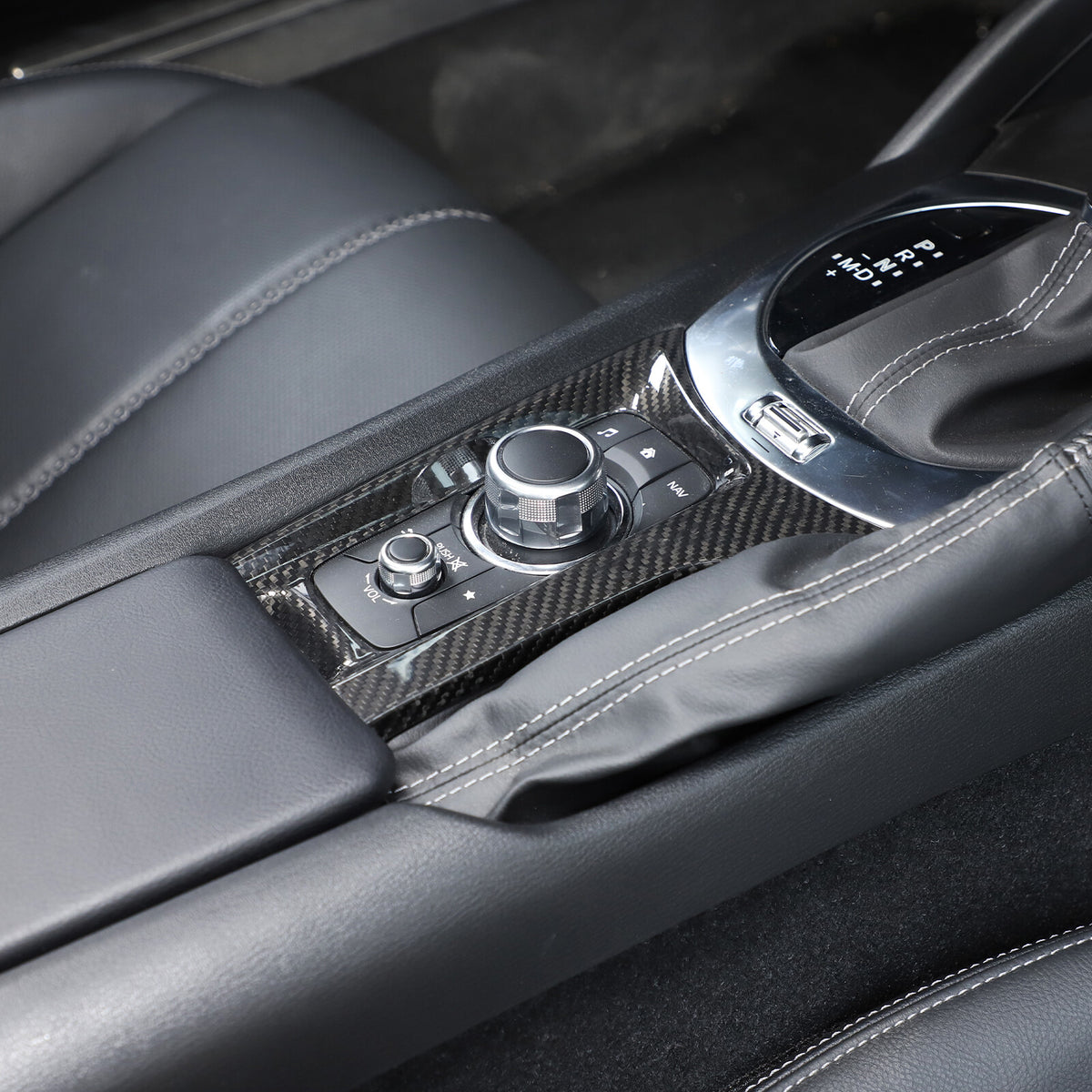 Real Carbon fiber Center Multimedia Panel Cover Trim For Mazda MX-5 2016-23 US 4