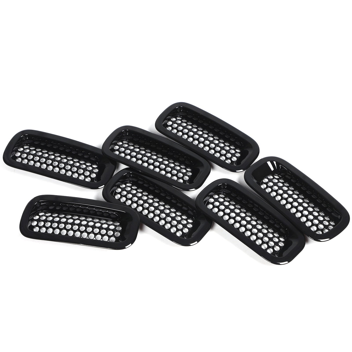 Piano Black ABS Front Grille Insect Screen Trim For Hummer H3 2005-2009 9