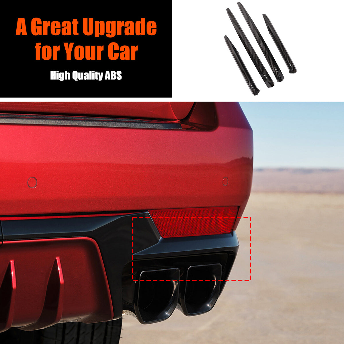 ABS Carbon Fiber Rear Bumper Corner Trim Cover For Cadillac Escalade 2021+ US 6