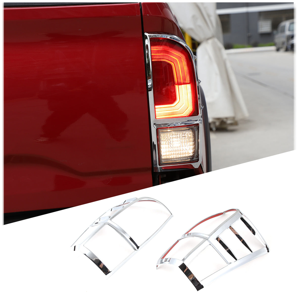Chrome Silver Rear Taillight Trim Cover Bezel Trim For Toyota Tacoma 2016-23 US 3