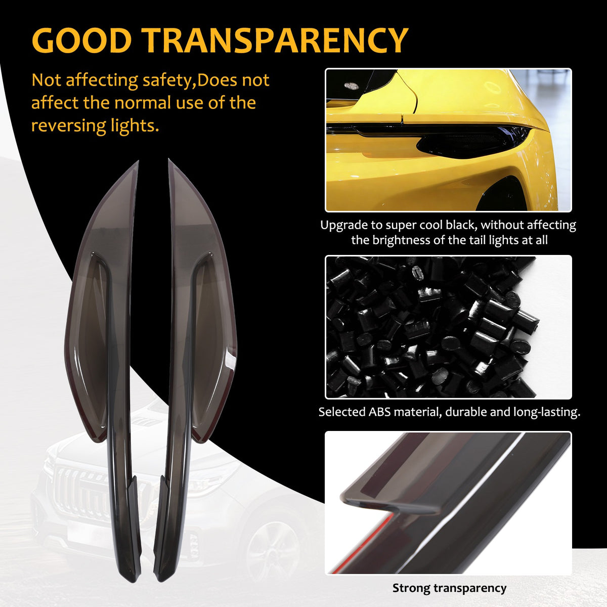 Smoked Black Rear Taillight Blackout Guard Cover Trim For Lotus Emira 2021-2025 3