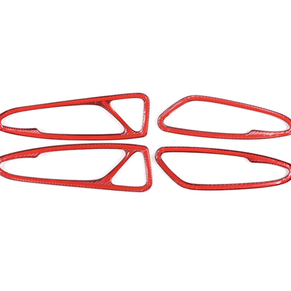 Red Real Carbon Fiber Inner Door Handle Trim For Alfa Romeo Stelvio 949 2017-20 4