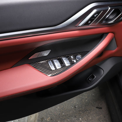 Window Lift Switch Trim Frame For BMW 4 Series 2021-2022 Carbon Fiber Style US 8