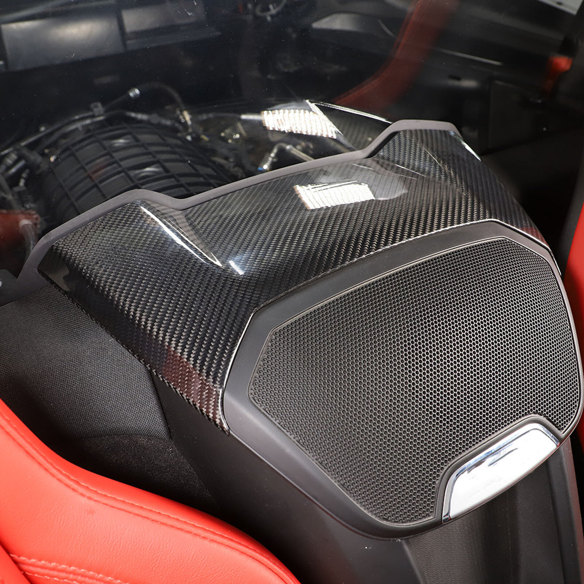 Real Carbon Fiber Wireless Charger Upper Cover Trim For C8 Corvette Coupe 1LT 8