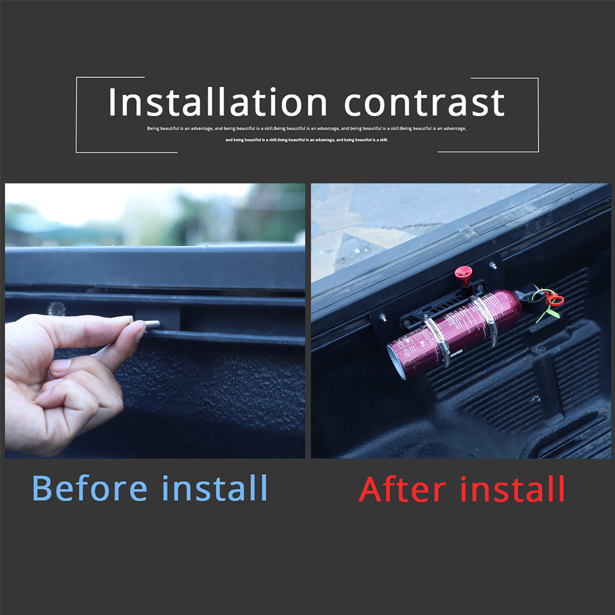 Black Car Fire Extinguisher Mount Bracket For Toyota Tacoma/Tundra 2016-23 7
