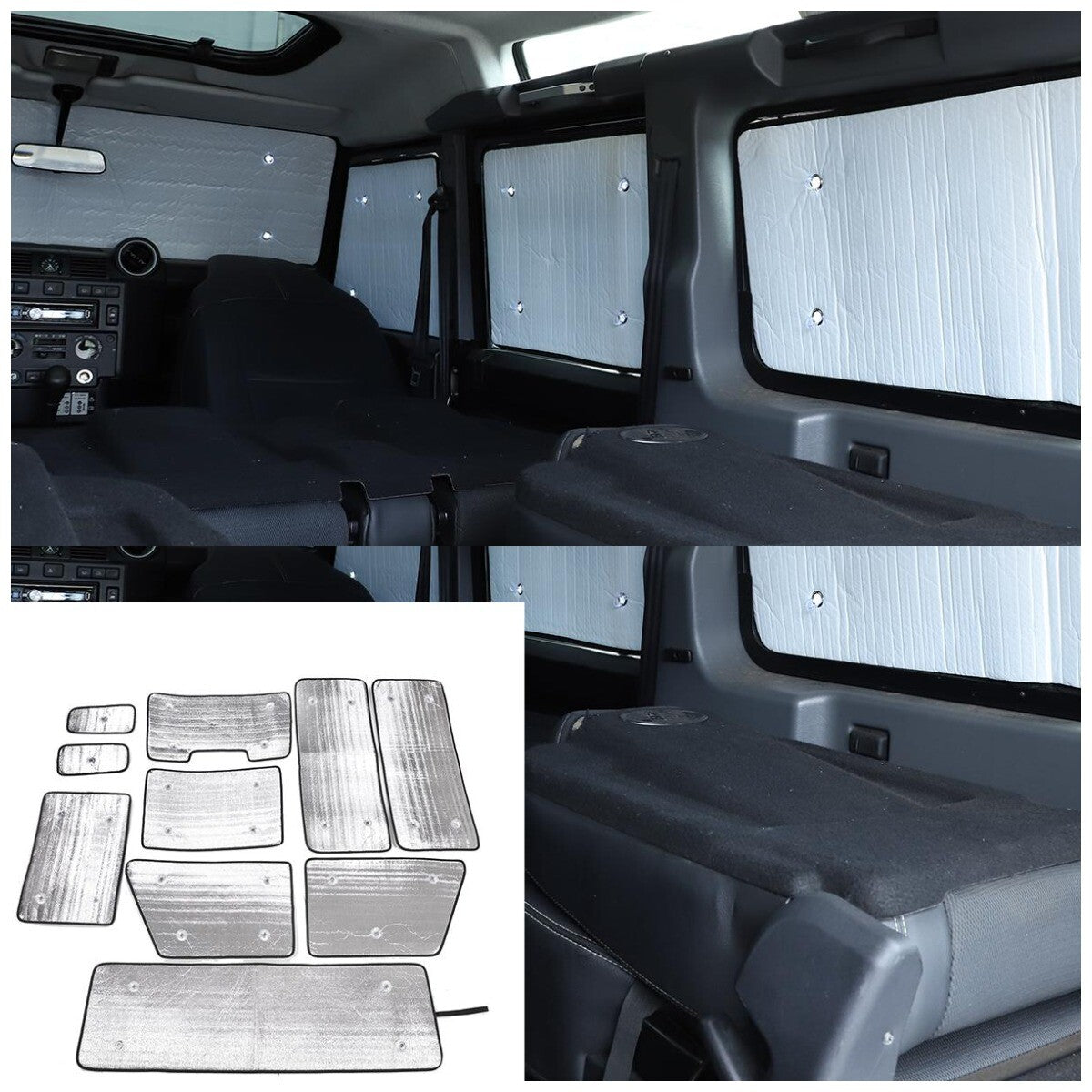 Car Full Window Sunshade Cover Shades Sun Visor For Land Rover Defender 2004-18 3
