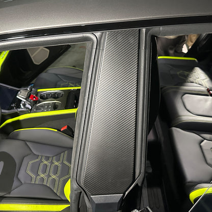 Matte Real Dry Carbon Fiber Windshield B-pillar Trim For Lamborghini URUS 18-23 17