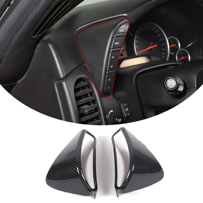 ABS Carbon Fiber Dashboard Interior Air Outlet Frame Set For Corvette C6 05-13 11