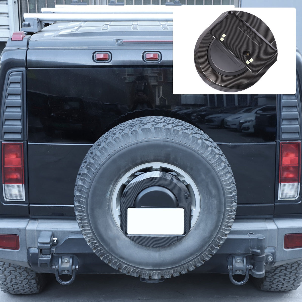 Carbon Spare Tire License Plate Bracket OE:25782333 For Hummer H2 2003-2009 1