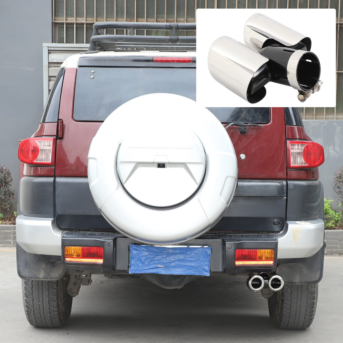 Silver Stainless Steel Exhaust Tail Pipe Tip For Toyota FJ Cruiser 2007-2021 1