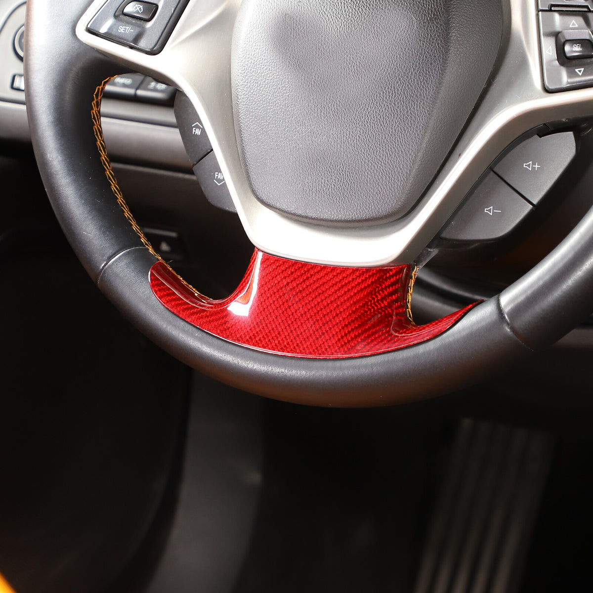 Red Real Carbon Fiber Interior Center Full Trim Set Kit For Corvette C7 2014-19 - Variants 6-10 13