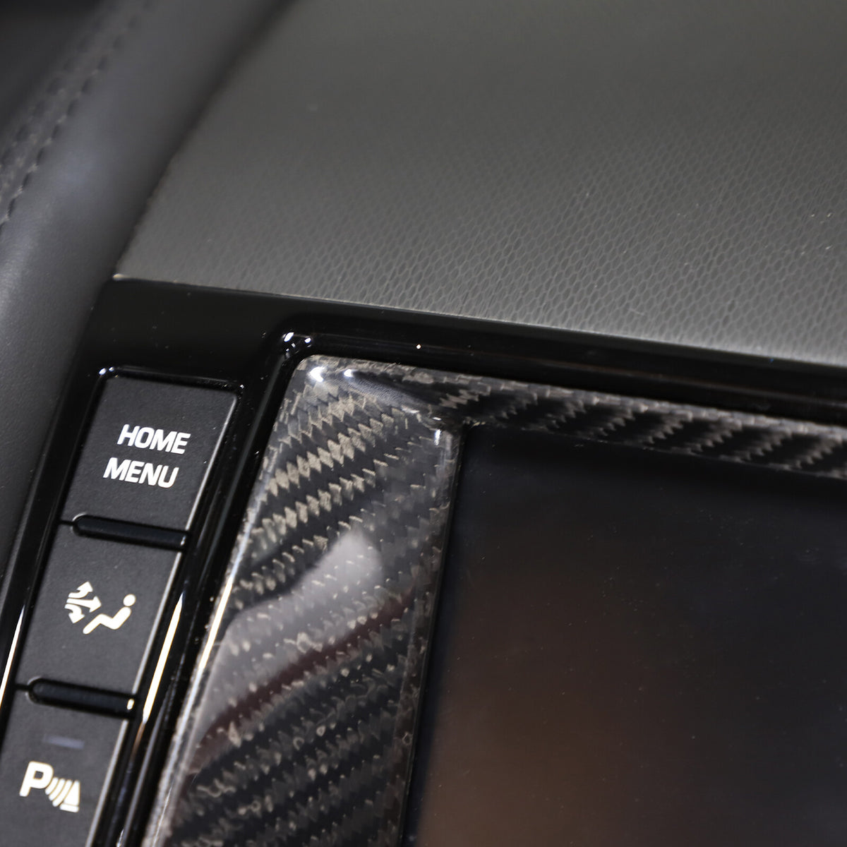 Real Carbon Fiber Touch Display Navigation Screen Cover For Jaguar F-TYPE 13-18 14