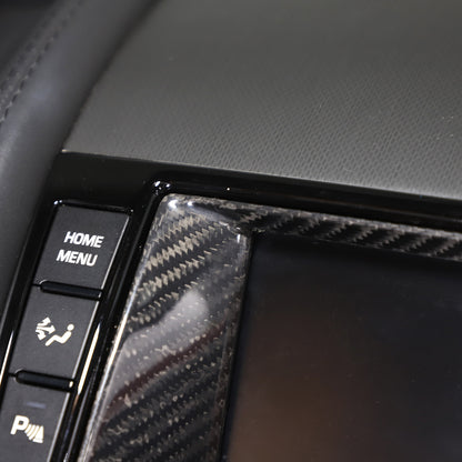 Real Carbon Fiber Touch Display Navigation Screen Cover For Jaguar F-TYPE 13-18 14