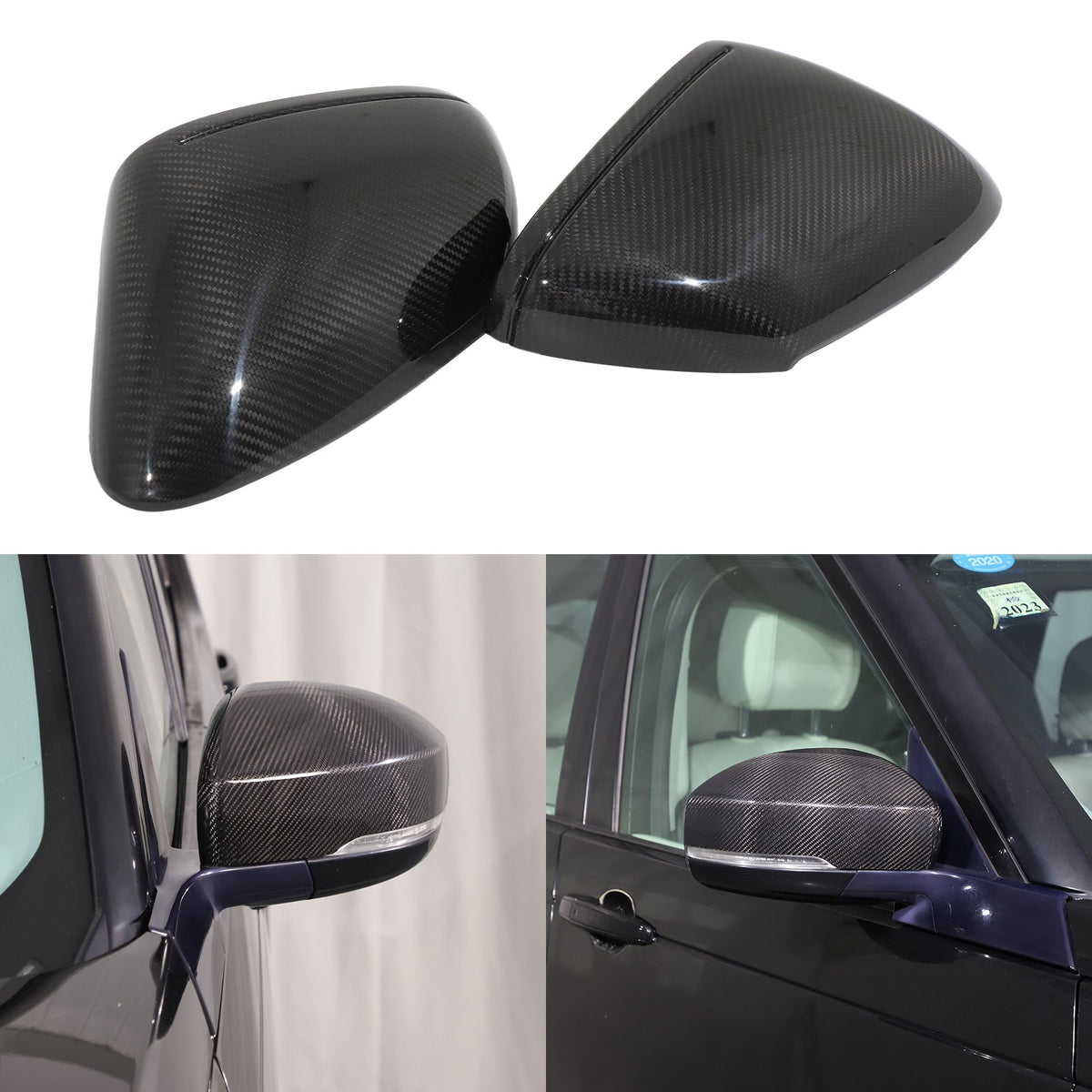 Real Carbon Fiber Exterior Mirror Cover Trim For LR Range Rover Sport L494 14-22 1