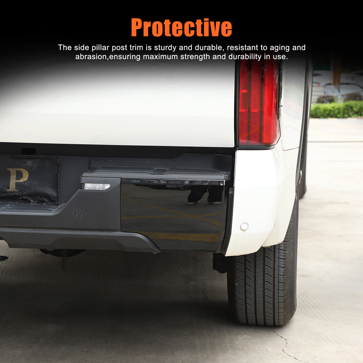 Glossy Piano Black Rear Bumper Panel Trim Cover For Toyota Tundra 2022+ US 13