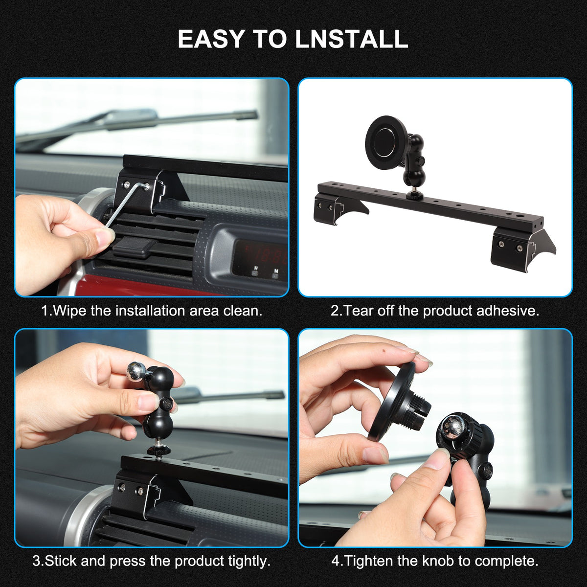 Magnetic Console Multi-Function Phone Mount Bracket For Toyota FJ Cruiser 07-21 3