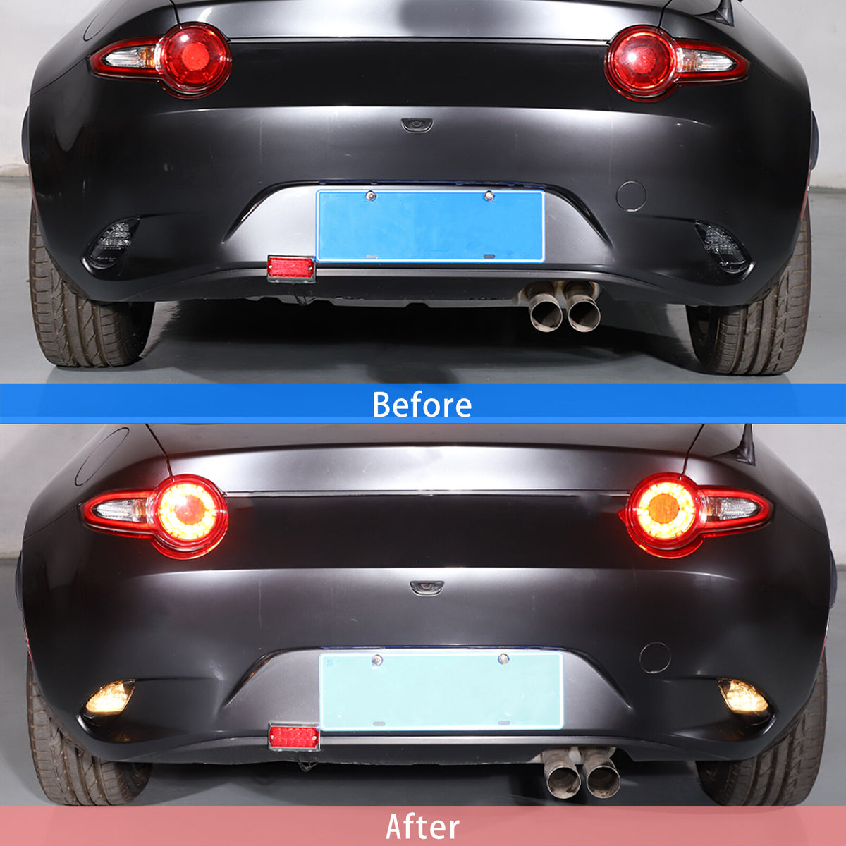 Smoked Black Rear Bumper Fog Light Lamp Trim Cover For Mazda MX-5 Miata 2016-23 10