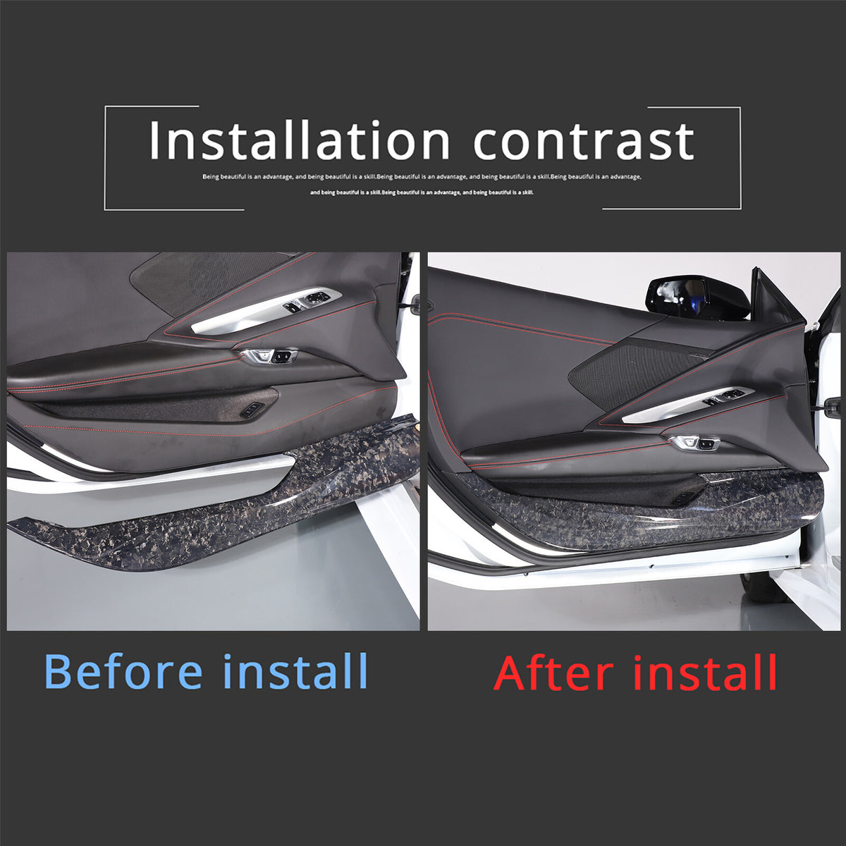 Forged Real Carbon Fiber Full Interior Set Cover Trim Kit For Corvette C8 20-25 - Variants 36-40 30