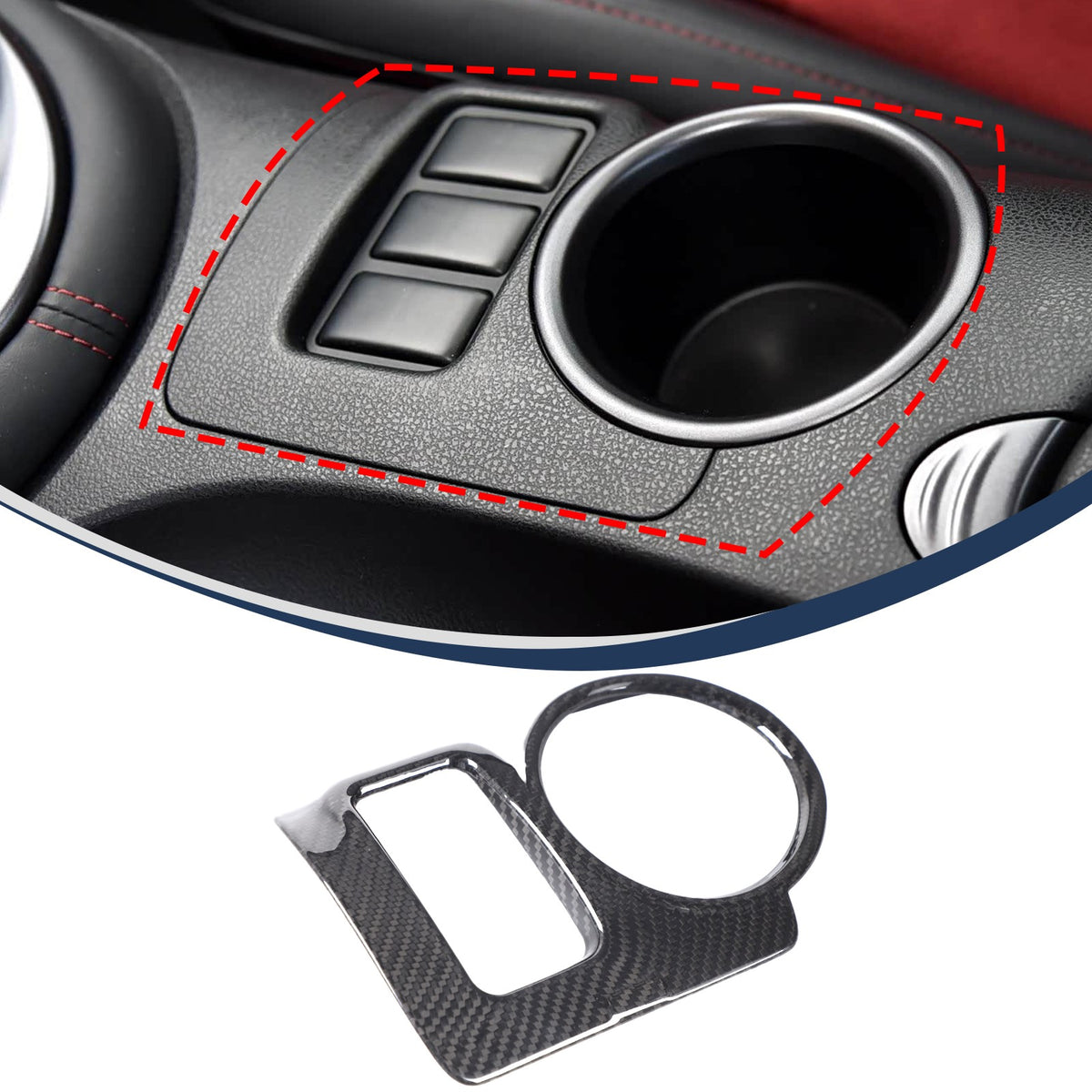 Real Carbon Fiber Center Console Cup Holder Trim For Nissan 370Z Z34 2009-2020 1