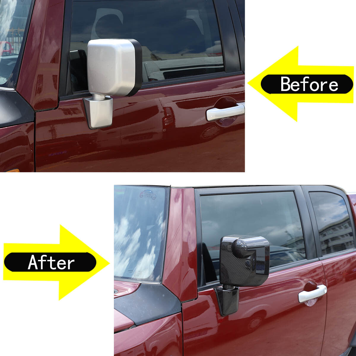 Carbon Exterior Rearview mirror base cover trim For Toyota FJ Cruiser 2007-2021 8