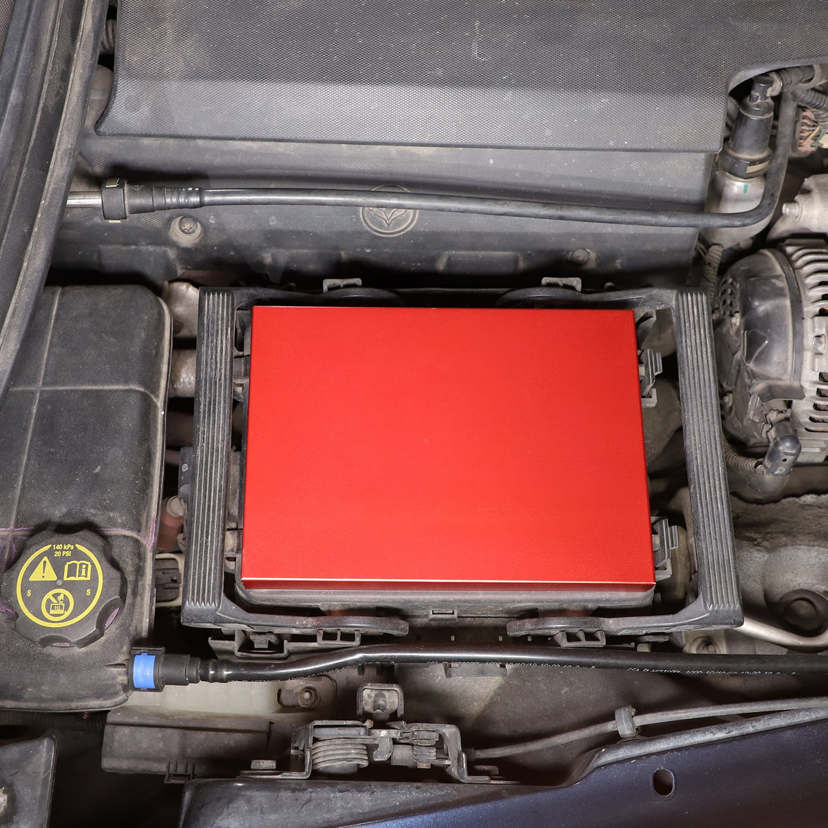 Red Aluminum Engine Coolant Fuse Box Trim Cover For Corvette C7 2014-2019 15