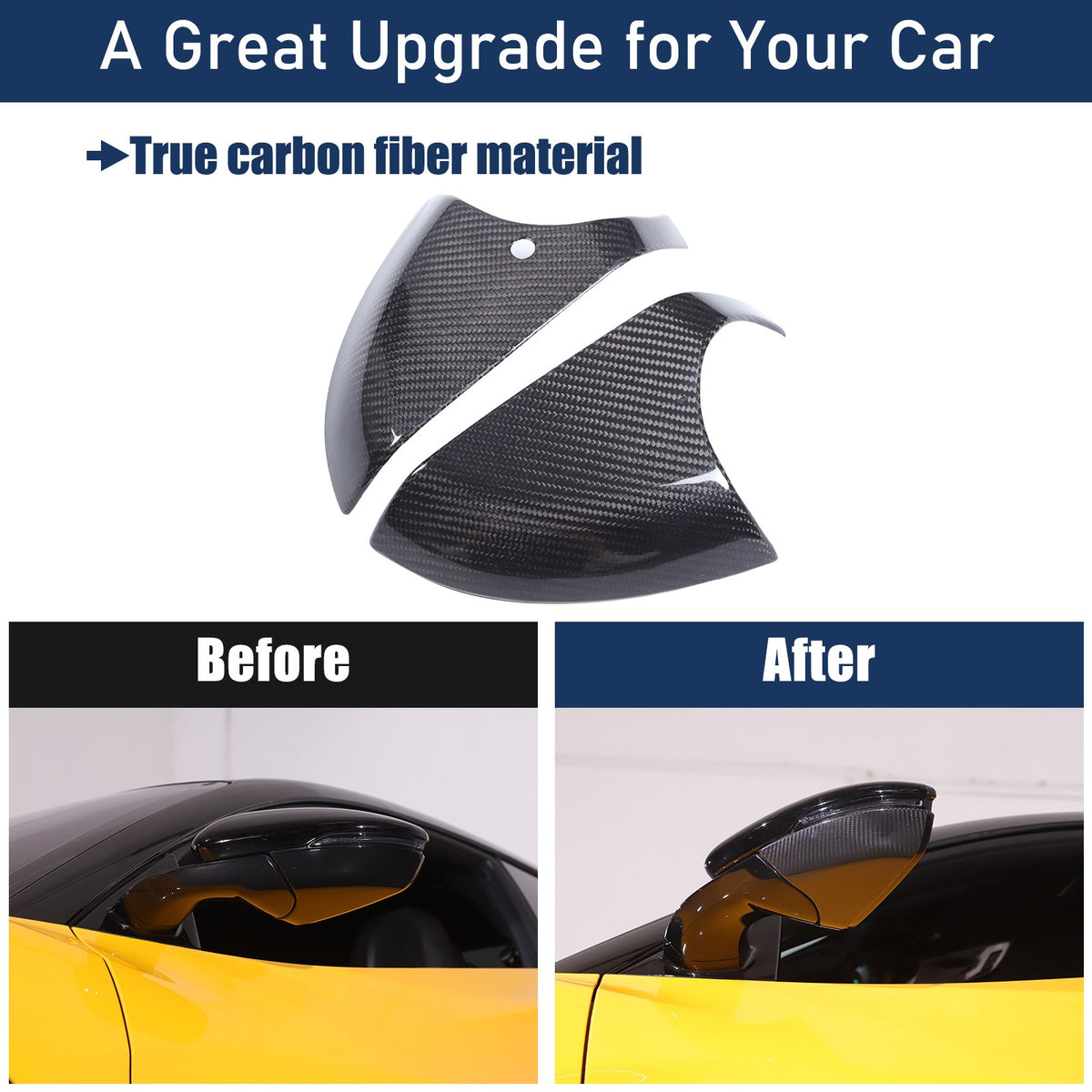 Real Carbon Fiber Exterior Rearview Mirror Base Trim For Lotus Emira 21-23 US 5