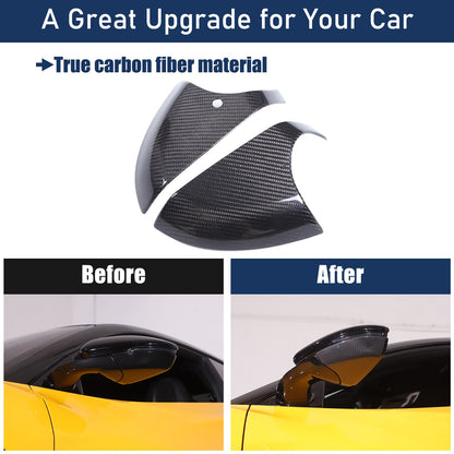 Real Carbon Fiber Exterior Rearview Mirror Base Trim For Lotus Emira 21-23 US 5