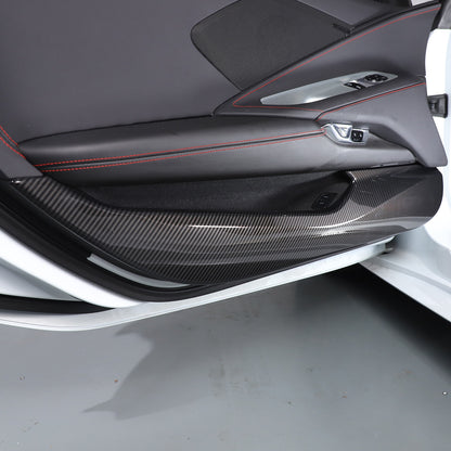 Carbon fiber ABS Car Door Bottom Anti Kick Trim Cover For Corvette C8 Z06 Z51 US 10
