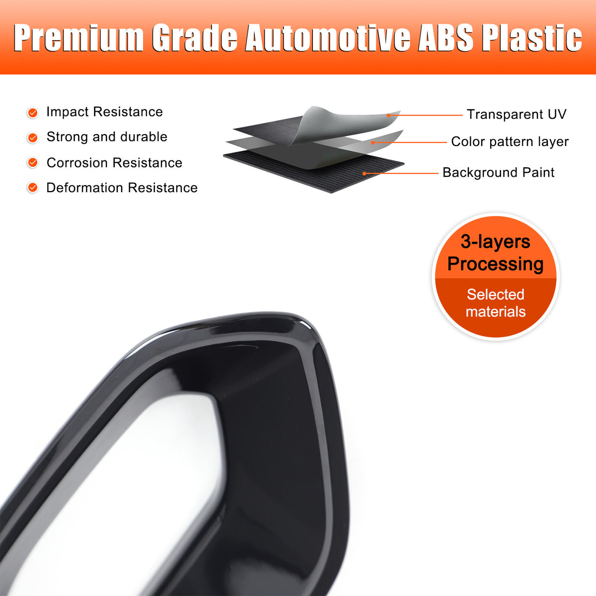 Glossy Black Center Console Side Armrest Frame Trim For Nissan Frontier 2022+ US 15