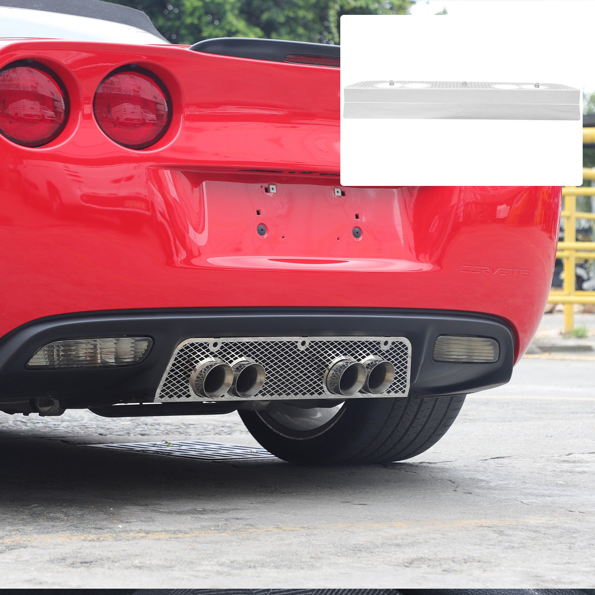 Honeycomb Stainless Steel Exhaust Heat Shield Guard Trim For Corvette C6 2005-13 22