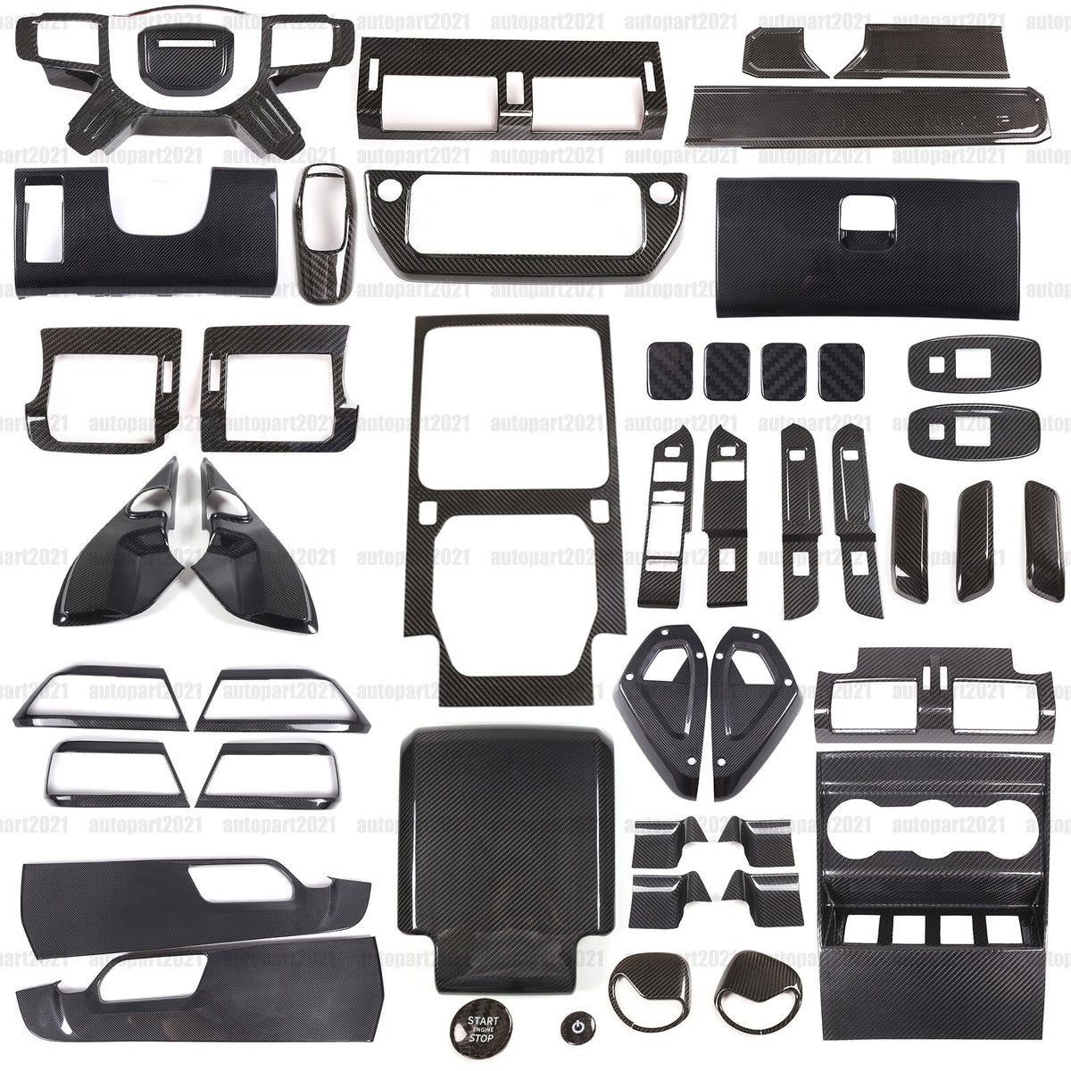 Real Dry Carbon Fiber Full Interior Trim Set For LR Defender 90 110 L663 20-23 1
