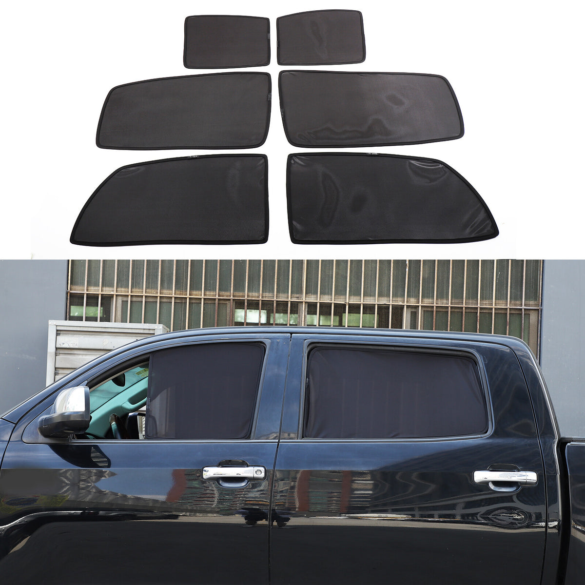 Black Window Screen Sun Shade Mesh Cover Windshield for Toyota Tundra 2007-21 US 12