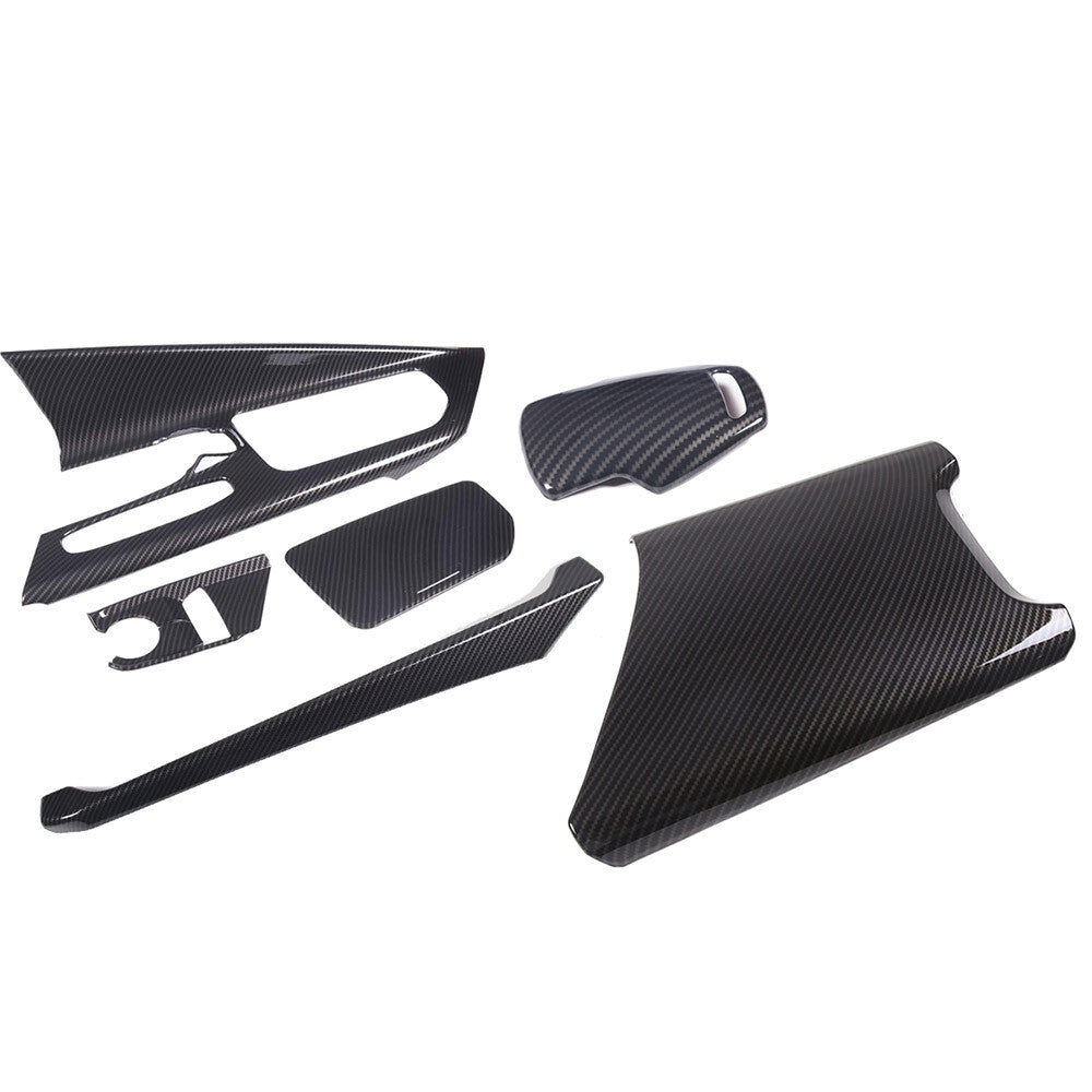 Carbon Fiber ABS Center Console Panel Trim Cover Set Kit For Corvette C8 20-26 1