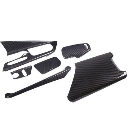 Carbon Fiber ABS Center Console Panel Trim Cover Set Kit For Corvette C8 20-26 1
