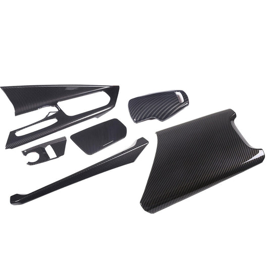 Carbon Fiber ABS Center Console Panel Trim Cover Set Kit For Corvette C8 20-26 1