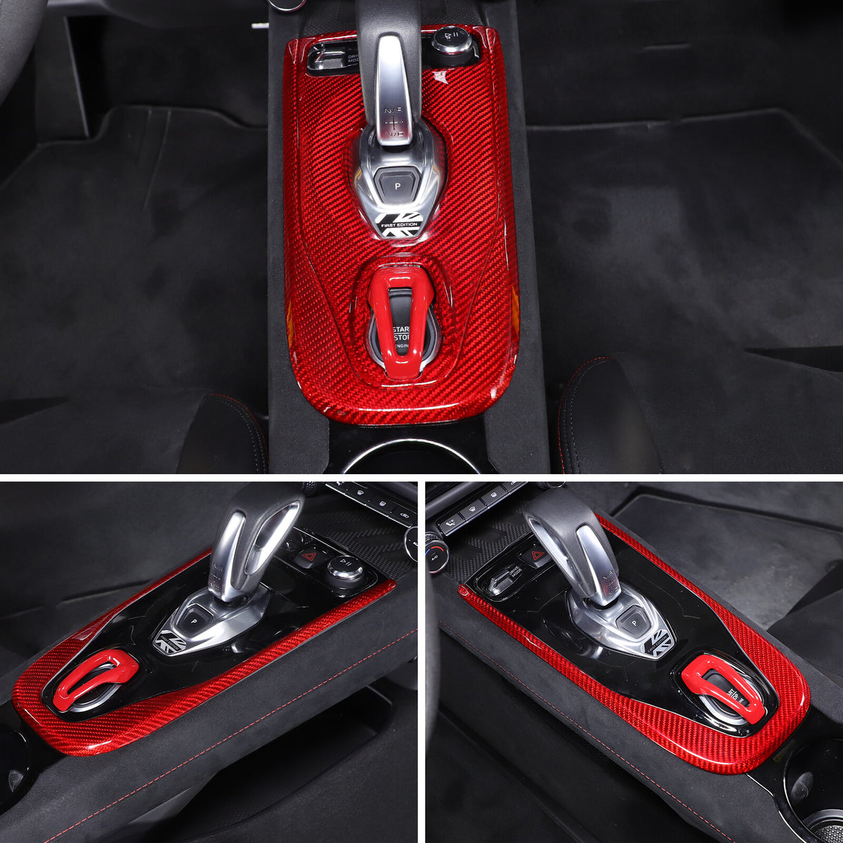 Red Real Carbon Fiber Interior Exterior Conosle Trim Cover For Lotus EMIRA 21-25 141
