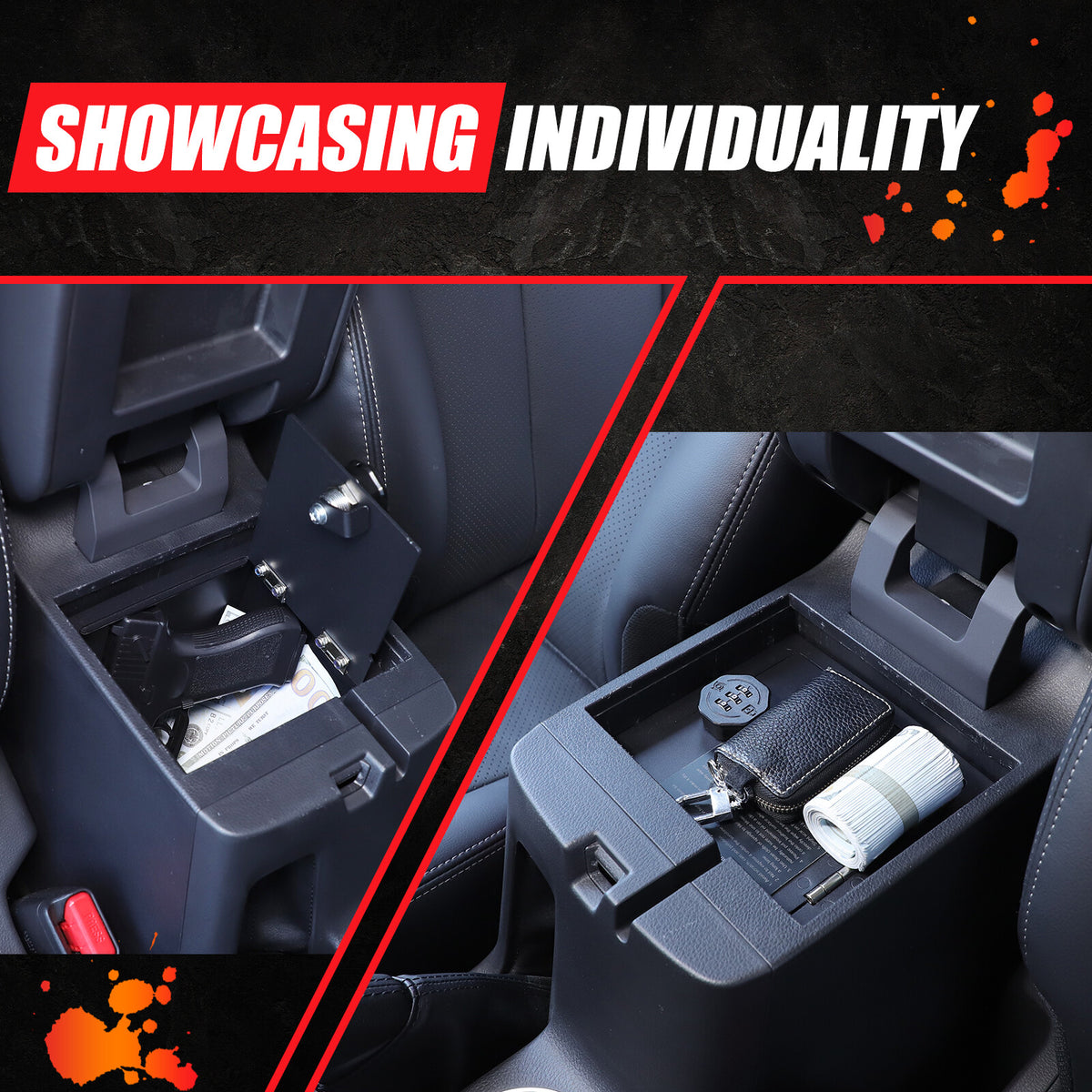 Center Safe GUN Storage Lock Box TRAY For Mitsubishi L200 Triton 19-23 US 7