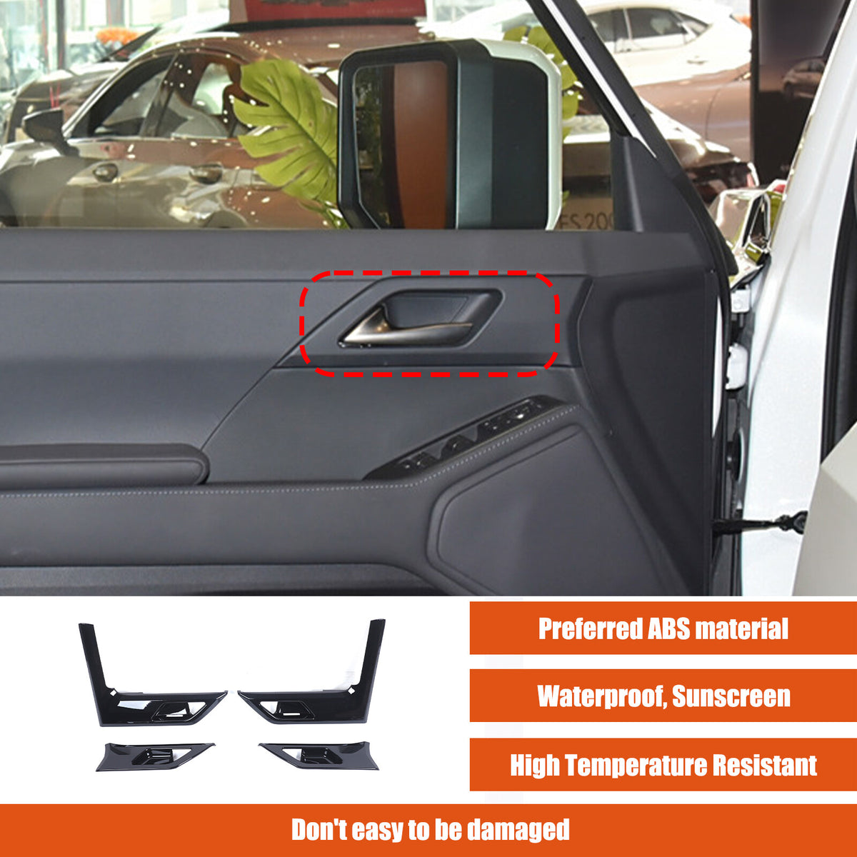 Glossy Black Interior Door Bowl Panel Trim Cover For Lexus GX550 2025+ 11