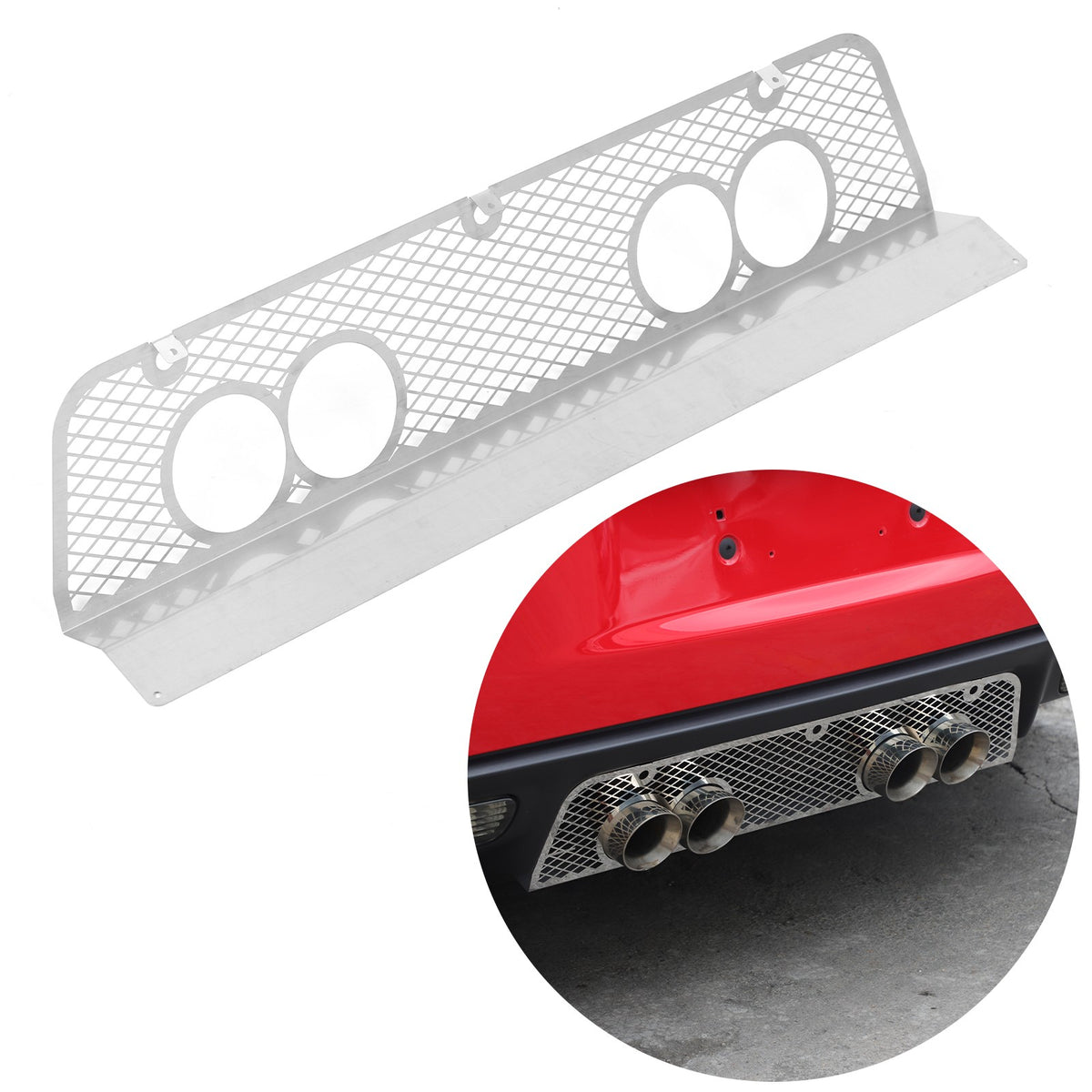 Honeycomb Stainless Steel Exhaust Heat Shield Guard Trim For Corvette C6 2005-13 6