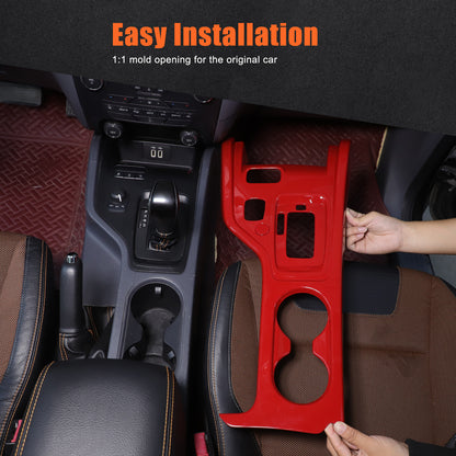 ABS Red Center Console Gear Shift Panel Trim For Ford Ranger T7 T8 2015-2021 3